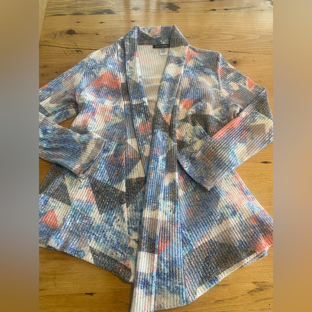 Vibrant Abstract Women's Cardigan XL‎ Preloved